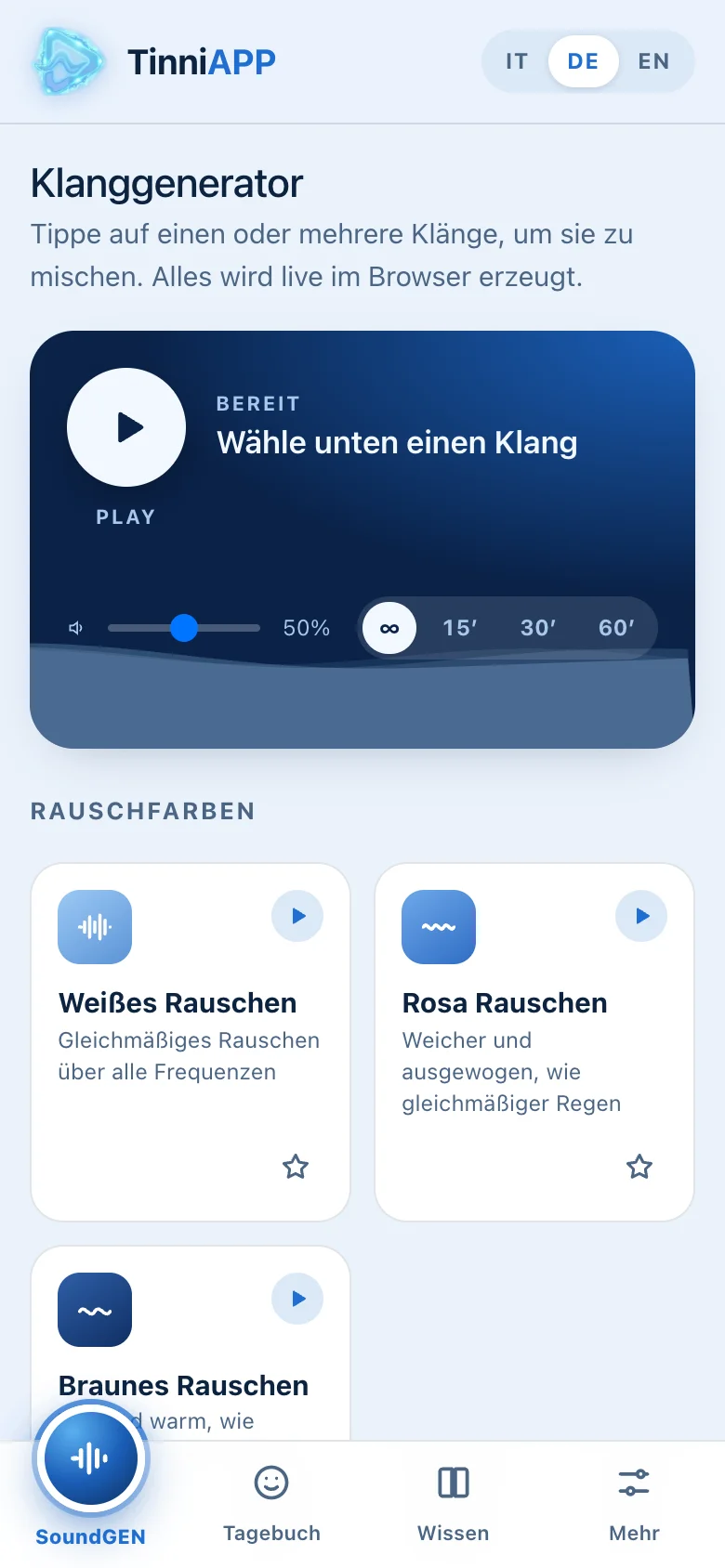 Die App TinniAPP