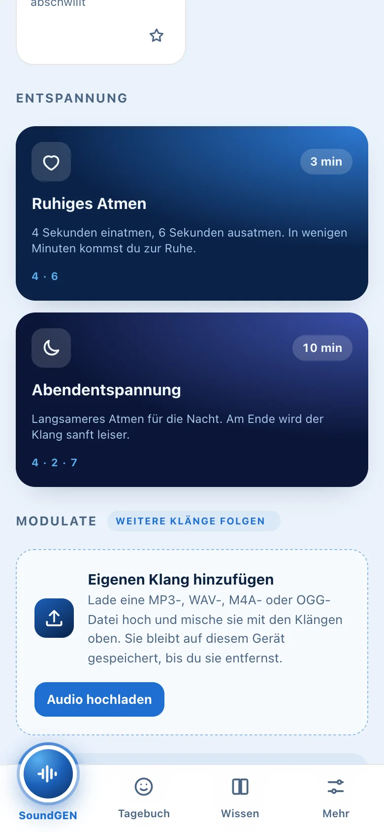 TinniAPP: Entspannung mit geführter Atmung