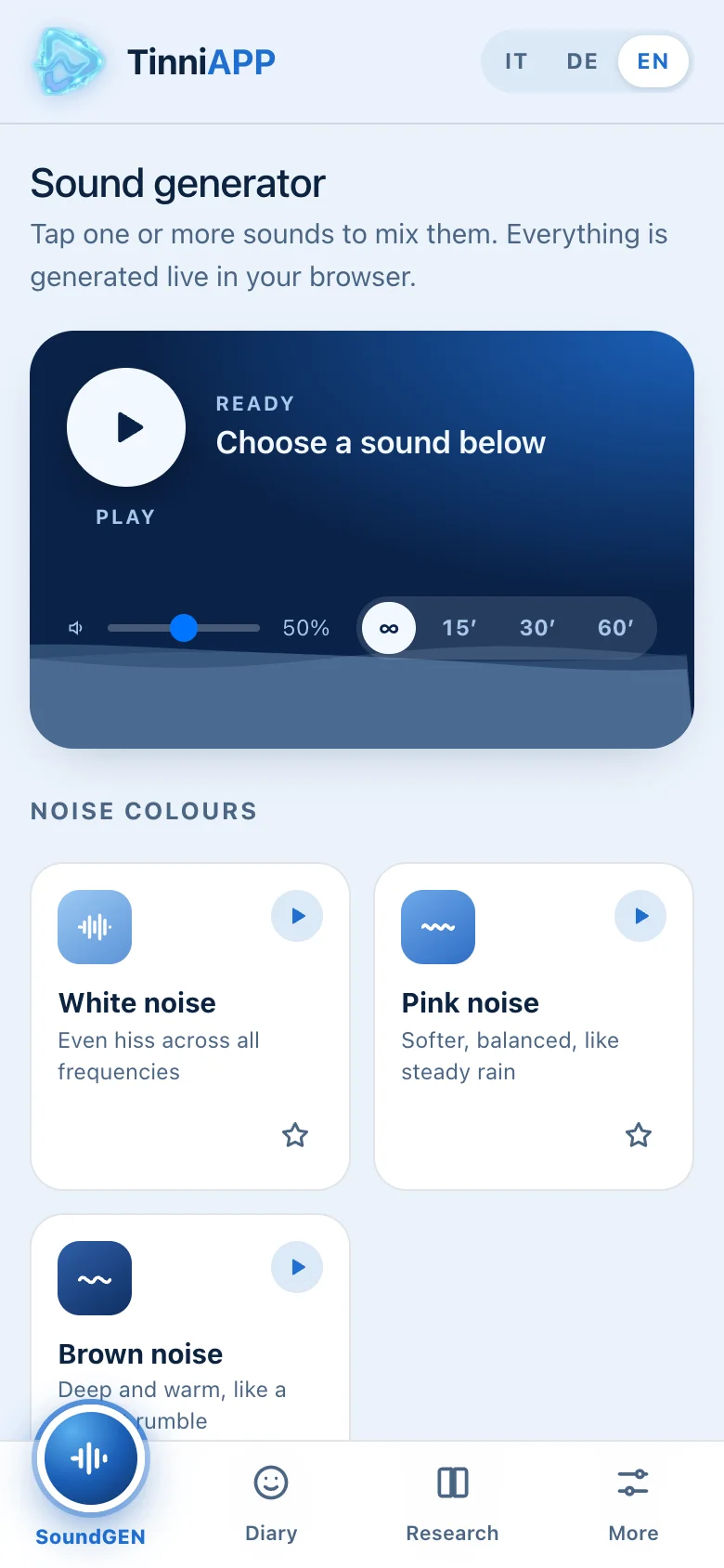 The TinniAPP app