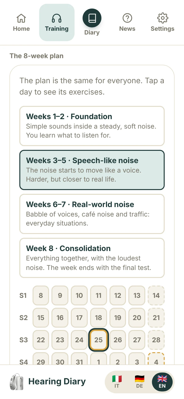The 8-week plan with calendar